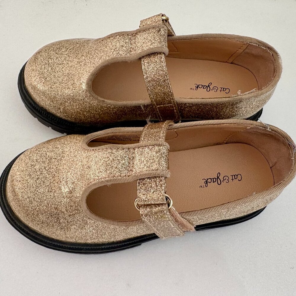 Cat & Jack Gold Glitter Dress Shoes